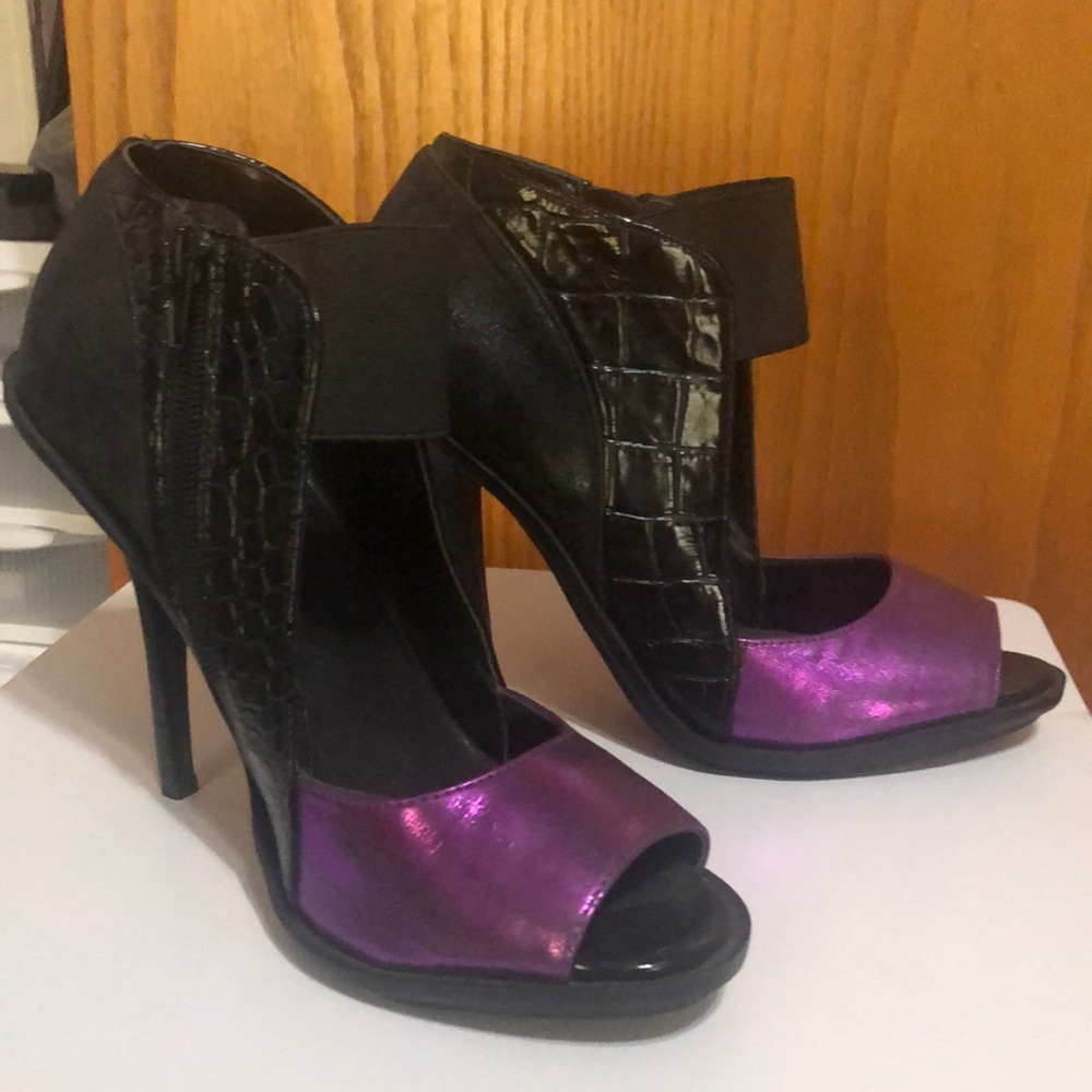 Purple and black heels